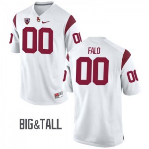 Mens Josh Falo White Trojans #00 Big & Tall Stitched Jersey