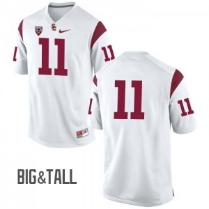Men's Matt Leinart White USC Trojans #11 No Name Big & Tall Embroidery Jersey