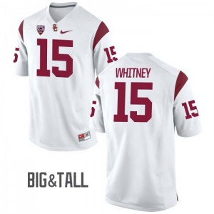 Mens Isaac Whitney White Trojans #15 Big & Tall Stitched Jerseys