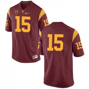 Mens Thomas Fitts Cardinal USC #15 No Name Embroidery Jersey