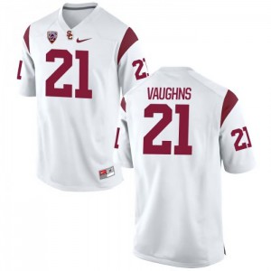 Men Tyler Vaughns White Trojans #21 Football Jerseys