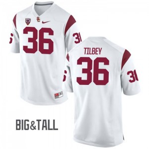 Men Chris Tilbey White USC Trojans #36 Big & Tall Stitched Jersey