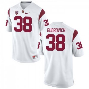Men's Reid Budrovich White USC #38 Stitched Jerseys