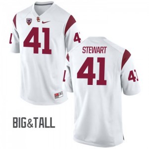 Mens Milo Stewart White Trojans #41 Big & Tall Football Jersey