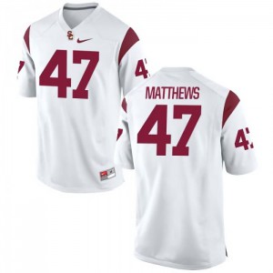 Men Clay Matthews White Trojans #47 Stitched Jersey