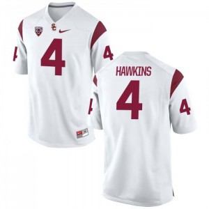 Men Chris Hawkins White USC Trojans #4 Stitch Jerseys