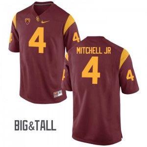 Mens Steven Mitchell Jr Cardinal Trojans #4 Big & Tall Stitch Jersey
