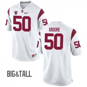 Men's Grant Moore White USC Trojans #50 Big & Tall Embroidery Jersey