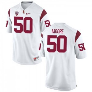 Men Grant Moore White USC Trojans #50 Official Jersey