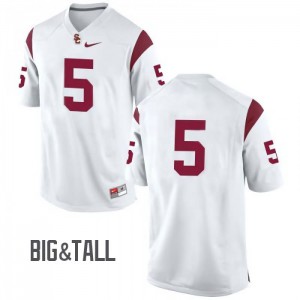 Men's Reggie Bush White USC #5 No Name Big & Tall University Jersey