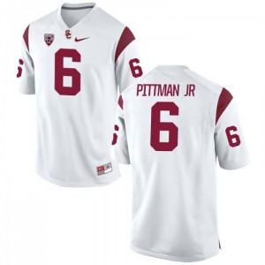 Men's Michael Pittman Jr White Trojans #6 High School Jerseys