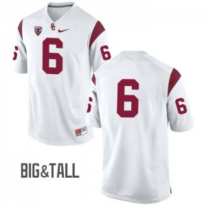 Men's Michael Pittman Jr White USC Trojans #6 No Name Big & Tall Embroidery Jerseys