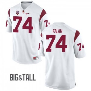 Men's Nico Falah White Trojans #74 Big & Tall University Jerseys