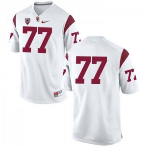 Men's Chris Brown White USC #77 No Name Official Jersey
