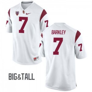 Men's Matt Barkley White Trojans #7 Big & Tall Stitched Jersey