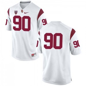 Men's Connor Murphy White Trojans #90 No Name Embroidery Jerseys
