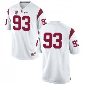 Men's Liam Jimmons White Trojans #93 No Name Embroidery Jerseys