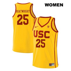 Women Bennie Boatwright Yellow USC #25 Basketball Jerseys