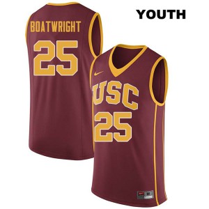 Youth Bennie Boatwright Darkred Trojans #25 Basketball Jersey