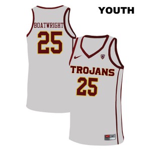 Youth Bennie Boatwright White USC #25 Basketball Jersey