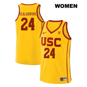 Womens Brian Scalabrine Yellow USC Trojans #24 NCAA Jerseys