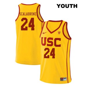 Youth Brian Scalabrine Yellow USC #24 Stitch Jerseys
