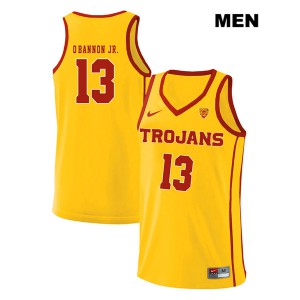 Men's Charles O'Bannon Jr. Yellow Trojans #13 style2 Embroidery Jersey