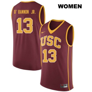 Women Charles O'Bannon Jr. Darkred Trojans #13 Basketball Jersey