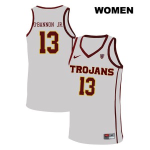 Women Charles O'Bannon Jr. White USC Trojans #13 Basketball Jerseys