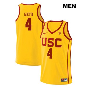 Men's Chimezie Metu Yellow USC Trojans #4 Embroidery Jersey