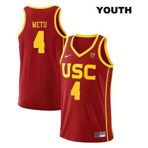 Youth Chimezie Metu Red USC #4 Basketball Jerseys