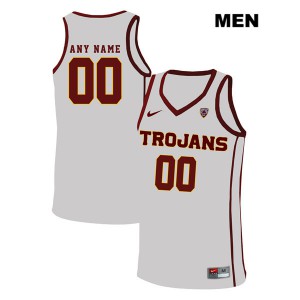 Mens Custom White USC Trojans #00 Player Jerseys