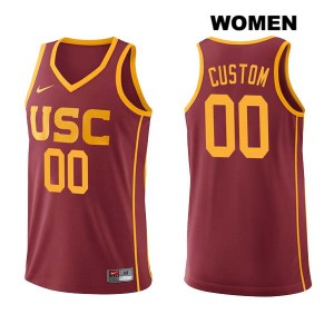 Women's Custom Darkred USC #00 Official Jerseys