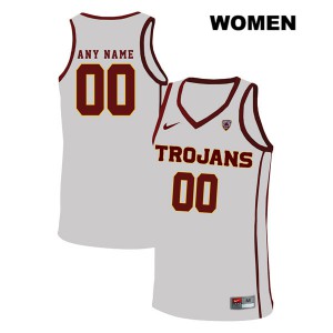 Women's Custom White Trojans #00 High School Jersey