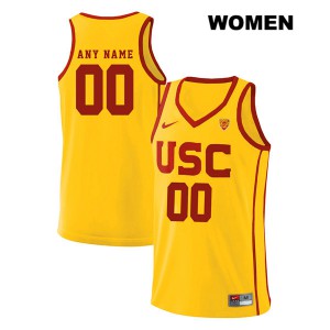 Women Custom Yellow Trojans #00 Player Jerseys