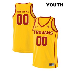 Youth Custom Yellow USC Trojans #00 style2 Stitched Jersey