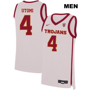 Men's Daniel Utomi White USC #4 Basketball Jersey