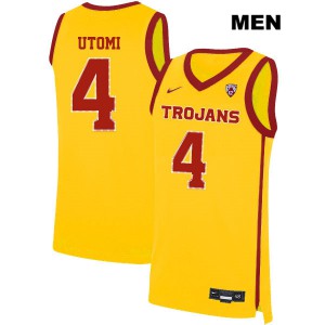 Men's Daniel Utomi Yellow USC #4 Stitch Jersey