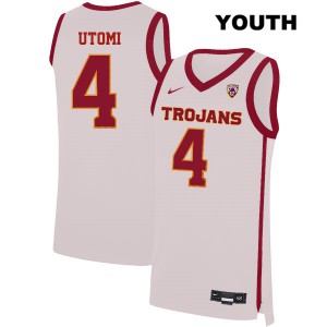 Youth Daniel Utomi White USC Trojans #4 High School Jerseys