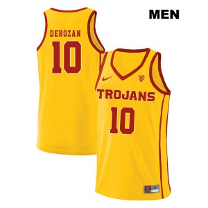 Mens DeMar DeRozan Yellow Trojans #10 style2 Official Jerseys