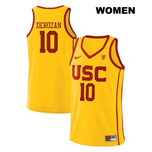 Women's DeMar DeRozan Yellow USC #10 NCAA Jersey