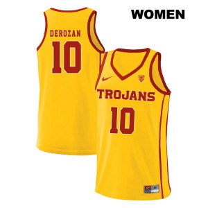 Women's DeMar DeRozan Yellow Trojans #10 style2 High School Jersey