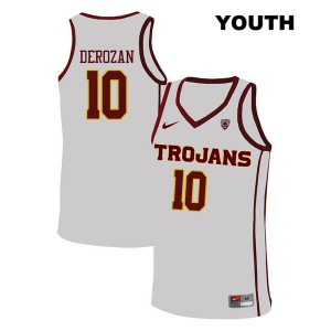 Youth DeMar DeRozan White Trojans #10 Basketball Jerseys