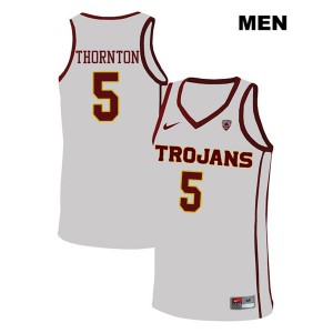 Men's Derryck Thornton White Trojans #5 Embroidery Jerseys
