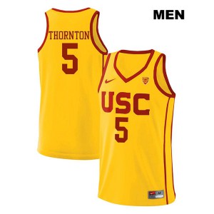 Men's Derryck Thornton Yellow USC #5 Embroidery Jerseys