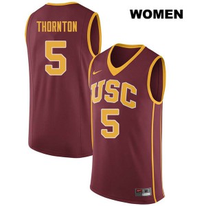 Women's Derryck Thornton Darkred Trojans #5 Player Jersey