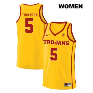 Womens Derryck Thornton Yellow USC #5 style2 University Jersey