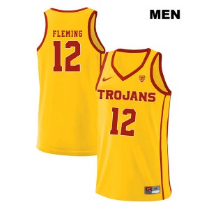 Mens Devin Fleming Yellow Trojans #12 style2 Player Jerseys