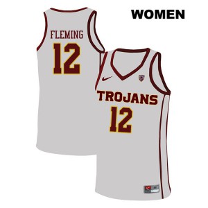 Women's Devin Fleming White Trojans #12 Player Jerseys