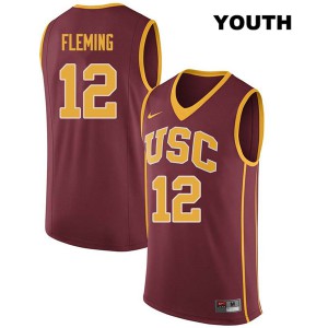 Youth Devin Fleming Darkred Trojans #12 Player Jerseys